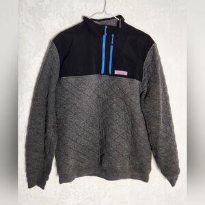 Vineyard Vines Quilted 1/4 Zip Shep Shirt Charcoal Heather Men Size Medium